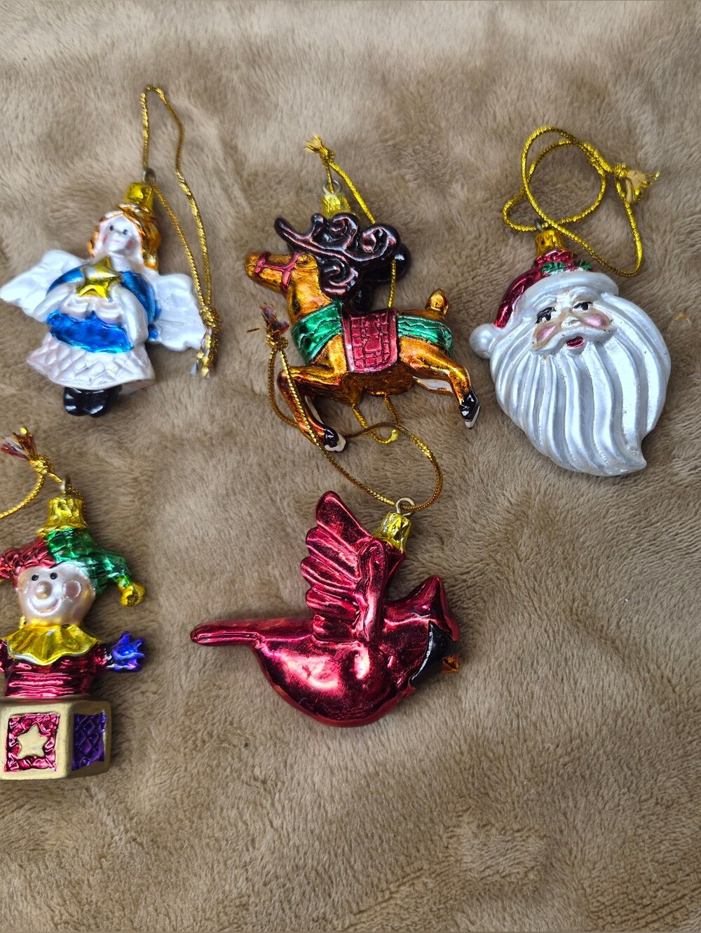 Vtg Living Quarters Variety Ornaments Santa Rocking Horse, Angel Etc 6